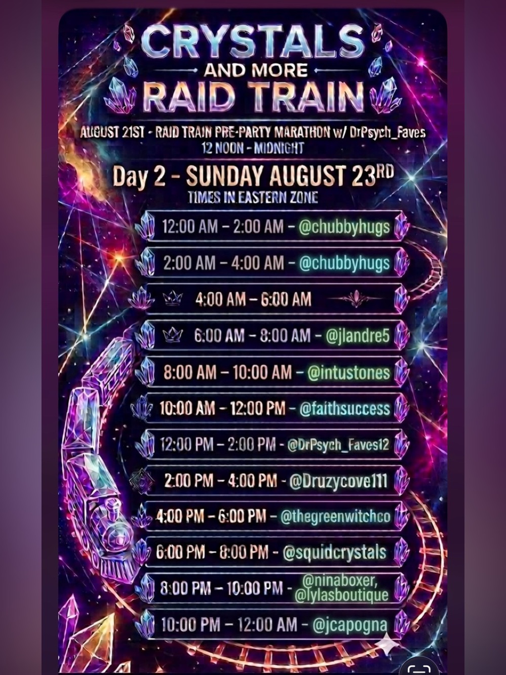 54 Hours of Crystals & More Raid Train!